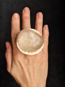 Quartz & Vegan Ivory Ring - Size 8