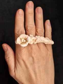 Alternative view of Vegan Ivory Flower Ring - Size 8.5