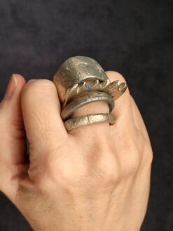 Alternative view of White Bronze Plated Alloy Rings (Set of 4)- Size 10.5