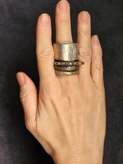 White Bronze Plated Alloy Rings (Set of 4)- Size 10.5