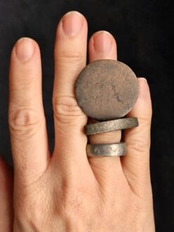 White Bronze Plated Alloy Ring (Set of 3) - Size 6