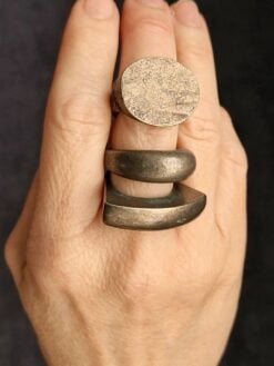 Alternative view of White Bronze Plated Alloy Rings (Set of 3) - Size 7