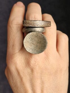 White Bronze Plated Alloy Rings (Set of 3) - Size 7