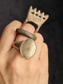 White Bronze Plated Alloy Rings (Set of 3) - Size 8
