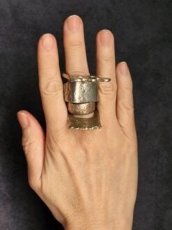 White Bronze Plated Alloy Rings (Set of 4) - Size 9