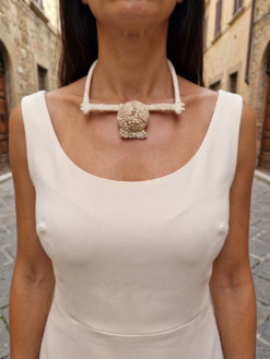 Vegan Ivory Collar Necklace - Size Medium