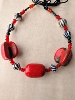 Alternative view of Red & Black Necklace (Adjustable Length)