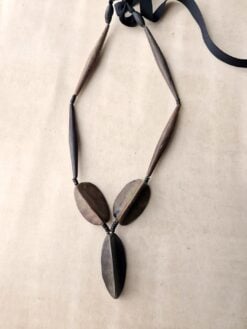 Alternative view of Black with Gold Sheen Necklace (Adjustable Length)