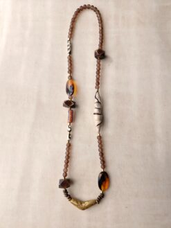 Alternative view of Brown, Black & White Bead Necklace