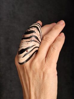 Alternative view of Black & Vegan Ivory Ring - Size 8.5
