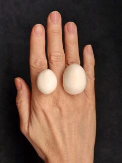 Vegan Ivory Sculptured Ring - Size 7