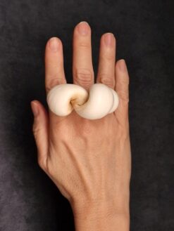 Vegan Ivory Sculptured Ring - Size 7