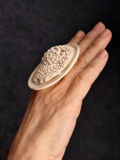 Alternative view of Vegan Ivory Sculptured Ring - Size 7.5
