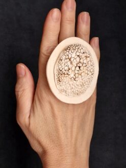 Vegan Ivory Sculptured Ring - Size 7.5