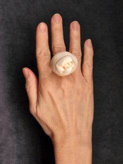 Alternative view of Vegan Ivory Sculptured Ring - Size 7