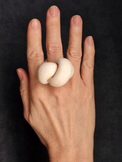Alternative view of Vegan Ivory Sculptured Ring - Size 7.5